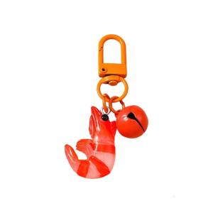 Unique Lobster Key Ring Decorative Bell Charm Resin Ornament Handmade Decoration For Purse Backpack Bags