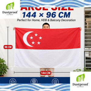 [SG Ready Stock] 2pcs 144x96cm Singapore National Flag Upgrade Quality Large Hanging Flag National Day Indoor Outdoor Decor