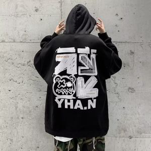 SINRANSINYA丨Áo Hoodie nam-mới cỡ lớn dáng rộng họa tiết đẹp trai cho thanh thiếu niên