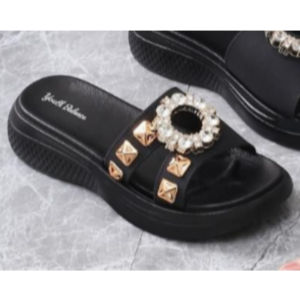 Sandal Selop karet Wanita Kasual Youth Balance Motif Bunga Pernak Pernik 6605-3B
