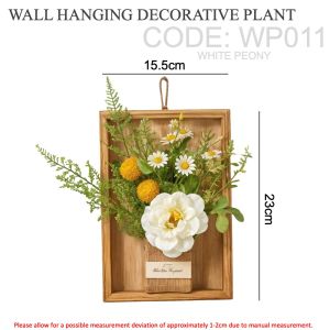 Artificial Flower Artificial Plant Wall Hanging Plant Decoration Artificial Wall Decor with Fairy Light Rustic Cottage Cascade Round Frame Greenery Floral Hanging Wall Art for Home Bedroom Living Room Cafe Office Event Party Wedding Decoration