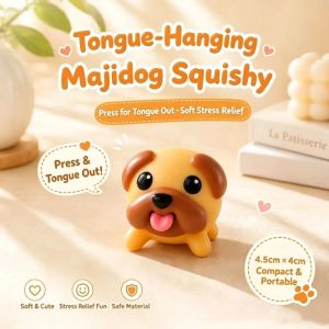 PARKOUR Out its Tongue Puppy Ornament Vinyl Material Creative Design Puppy Vinyl Ornament New Peculiar Lovely Style Pendant Decoration Gift For Dog Lovers