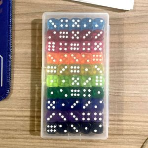 50pcs/Set Dice Transparan 14mm X 14mm Dadu Warna Warni Sudut Bulat Dice Set