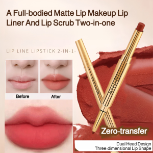 Mingxizhi Double-Headed Lipstick Lip Liner Matte Matte Whitening Lipstick Long-Lasting Non-Stick Cup Non-Fading One Stroke Outline Exquisite Lip Shape