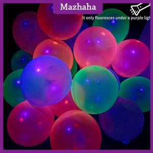 Mazhaha 10ชิ้นลูกโป่งเรืองแสงนีออนนำกลับมาใช้ใหม่ได้ในที่มืดบอลลูน10นิ้วสุขสันต์วันเกิดปาร์ตี้งานแต่งงาน DIY ฟลูออเรสเซนต์ซุ้ม