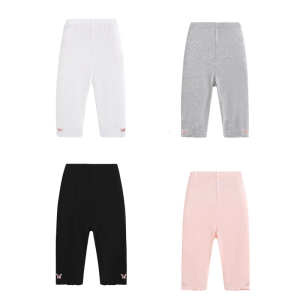 Infant Girls Short Pants Solid Color Knee Length Tight Bottoms Kids Child Capris Above Knee Bottoming Trousers