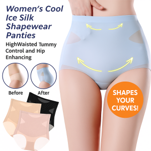Ultra-thin High Waist Tummy Control Butt Lift Panties Seamless Antibacterial Ice Silk Underwear