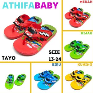 Sandal Jepit Anak Laki Cowok Sendal Japit Bayi Balita Karakter Tayo Umur Usia 2 3 4 5 Tahun