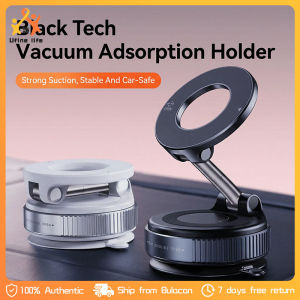 360° Rotation Car Dashboard Holder Magnetic Suction Cup Holder Foldable Kitchen Lazy Phone Bracket for Smartphone Black Color