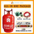 SHINEGAZ 11KG ALL IN ONE PACKAGE WITH ICOOK DOUBLE BURNER ( WALA PANG LAMAN LPG). 