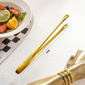 2Pcs Food Tongs 28cm Stainless Steel Long Handle Non-Slip Kitchen Barbecue Steak BBQ Clip Cooking
