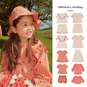Summer Girl Plaid Dress 2025 New Elegant Embroidered Strawberry Girl Princess Dress Cotton Casual Party Childrens Clothing2026