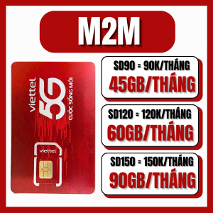 Sim 4G 5G M2M Viettel Chuyên Đăng Kí Gói mạng Lắp Sim Nạp Tiền Sử Dụng SD120 - SD150 - SD90 Không Hỗ Trợ Nghe Gọi | FREESHIP - CHƯA KÍCH HOẠT