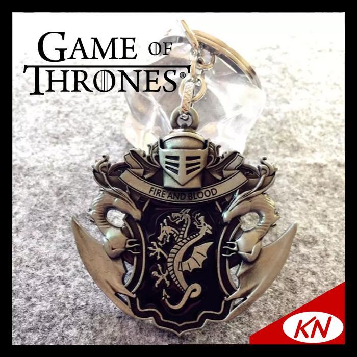 Fire And Blood] Game of Thrones GOT keychain mobile phone charm