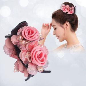 Jepit Rambut Korea Fashion Premium Jedai Bunga Mawar Wanita Elegan Hihg Quality Motif Baru Clips