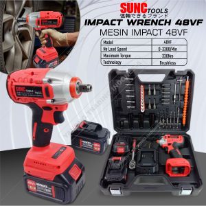Mesin Impact Baterai Cordless Impact Wrench Brushless 48V 48VF SET BOX SUNC TOOLS