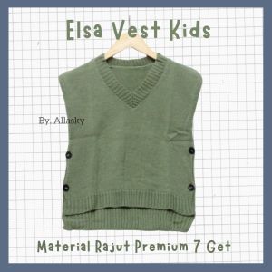 TERBARU Rompi Vest Elsa Anak Untuk 2 - 10 Tahun / Rompi Rajut Anak - anak / Rompi Anak Perempuan LInk cable / Baju Rajut Anak Perempuan / Baju Anak Perempuan Terbaru / Pakaian Anak Kekinian Atasan Blouse Anak Perempuan Korean Style /Vest anak korean style