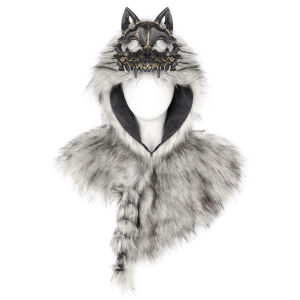 Halloween party performance costumes cos Medieval Viking Fake Wolf Skin Skull Shawl Prop