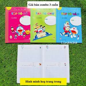 Sách tập đồ chữ tô chữ tô nét cơ bản tập viết làm quen toán cho bé vào lớp 1 từ 3 4 5 6 Tuổi bìa Doraemon- Kim Đồng