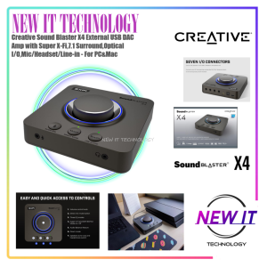 Creative Sound Blaster X4 External USB DAC Amp with Super X-Fi 7.1 Surround Optical I/O Mic/Headset/Line-in - For PC and Mac
