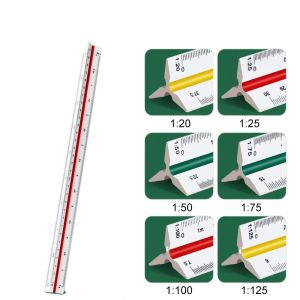 LANCE 30cm Triangular Scale Ruler Measuring Drawing Architect Ruler Multifunction Technical Drawing Ruler Engineer