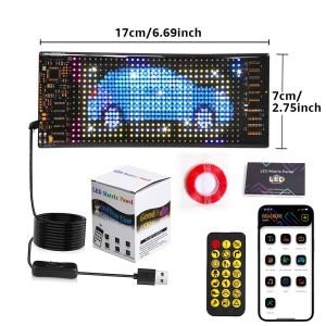 1/2 PCS Led Sign for Car Windshield Programmable LED Scrolling Flexible Screen Digital Display APP Control Advertising LED Sign with Remote DIY Pattern Animation