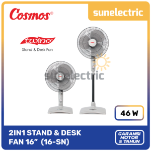 Cosmos 16-SN Kipas Angin 2in1 TWINO Stand & Desk Fan 16 Inch / 40 cm / 16SN / 16 SN