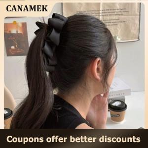 【 CANAMEK 】 French High-end Black Bow Banana Clip Womens Back Hair Clip Ponytail Clip Vertical Clip Headband Hair Accessory