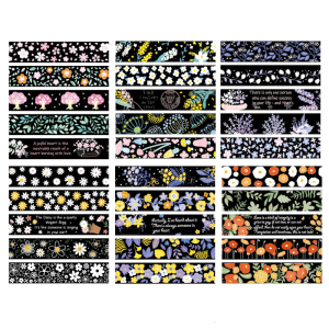 5Rolls Flower Tape 15mmX2M Decorative Tape Aesthetic PET Tape for Scrapbooking Journal Notebook Album Phone Packaging
