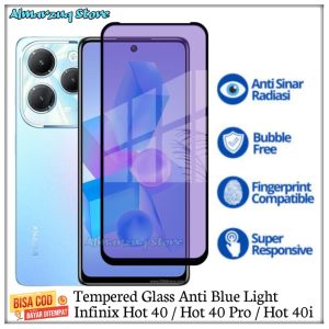 Tempered Glass Anti Blue Light Infinix Hot 40 40 Pro 40i Anti Gores Kaca Full Layar