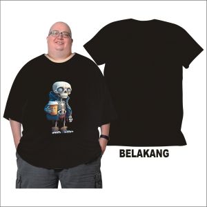Max Bb 150 Kg Tengkorak Kaos Wanita Pria Kaos Jumbo Big Size 2XL3XL4XL5XL6XL7XL Pria Dan Wanita Bahan Semi Katun Combed 24