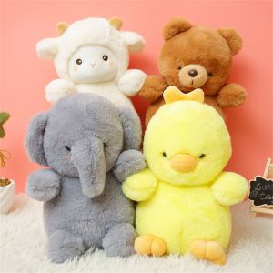 PUZHE Appease Doll Birthday Gift Chick Lamb Stuffed Toys Super Soft Plush Brown Bear Animals Plushies Doll Stuffed Animals Elephant Plush Toy