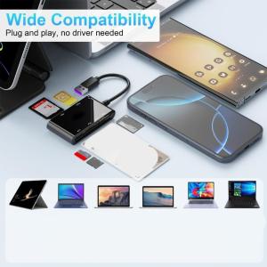 Multifunctional 6 in 1 Militarys Reader USB Adapter for CACs SIMs SDTF M2ID IC Cards