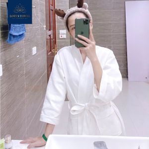 Áo Choàng Tắm LOTUS TOWEL 100% Cotton Cao Cấp Mềm Mịn Thấm Hút Không Ra Màu