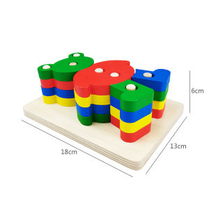 Montessori Toys for 18+ Months Old Boys Girls-Wooden Sorting & Stacking Toys for Baby Toddlers Educational Shape Color