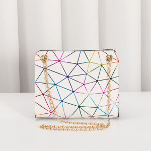 tas slempang wanita elegant motif garis 3D mewah women bag trendy.wm
