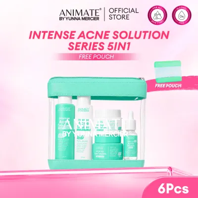 [Animate Official Store] Animate Intense Acne Solution Series 5in1 | Paket Skincare Wajah Untuk Kulit Berjerawat | Skincare Muka Jerawat | BPOM