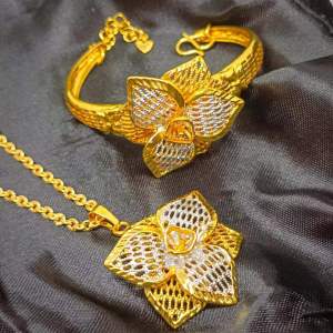 Set Gelang Kendari Bracelet kalung (45cm) xuping fashion dubai terbaru perhiasan lapis Emas 24k