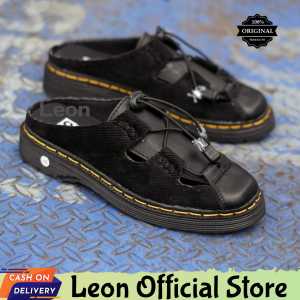 Sandal Sepatu Estetik Skull Loafers Hitam Pria Sendal Selop Casual Original Bustong Slip On Slop Keren Trendy