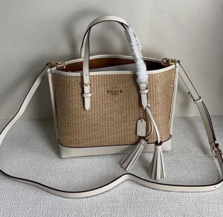 Coach mollie discount tote straw