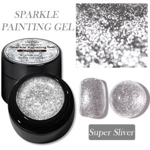 BORN PRETTY 5ml Auroras 3D Painted Gel Nail Art Polish Super Shining Gold Silver Gypsum Nail Gel For Carving Drawing Creative Nails