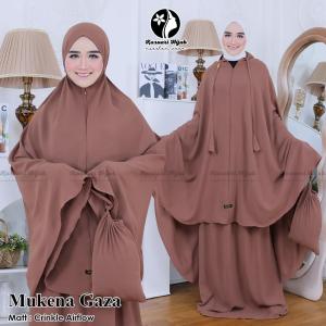Mukena Cringkel GAZA Resleting/ Mukena cringkel Air Flow Resleting /mukena crinkle airflow 3in1 terlaris