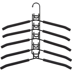 SG Stock Space-saving hangers Stainless steel 5-layer clothes rack closet organizer