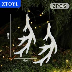 [COD] ZTOYL 1-6ชิ้นงานฝีมือสุดสร้างสรรค์สำหรับเทศกาลคริสต์มาสของตกแต่งบ้านต้นคริสต์มาสพลาสติกสีขาวเครื่องประดับคริสต์มาสหลายสไตล์