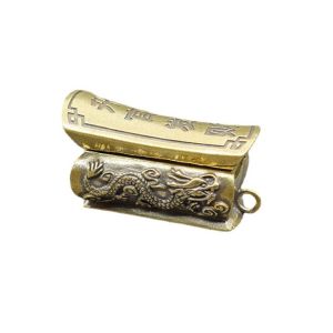 Retro Tradition Can be Opened Mini Fortune Antique Carving Crafts Pure Copper Key Chain Pendant Coffin Pendant
