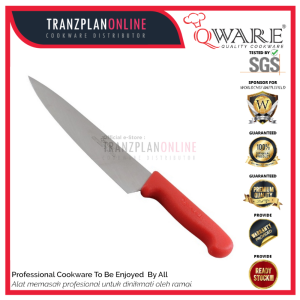 QWARE 10-inch (25 cm) Premium Grade Stainless Steel Kitchen Knife with PROFLEX HANDLE Chef Knife Pisau Dapur Pisau Lapah 菜刀 厨师刀