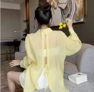 ผู้หญิงเสื้อบาง เสื้อน้ำหนักเบา เสื้อคลุมคาร์ดิแกนกันแดด กลางและยาว เบาสบายสไตล์ลำลอง