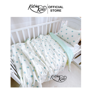 Combo Mền Gối vải muslin cho bé vải mềm mịn thoáng mát thấm hút tốt.
