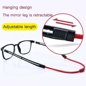 Retractable Foot Reading Glasses For Elderly Anti-blue Light Fashionable Accessory Hanging Neck Reading Glasses Magnetic High-definition Anti-blue Light Reading Glasses