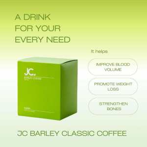 JC BARLEY COFFEE CLASSIC AND MOCHA FLAVOR 10 SACHETS / BOX NATURAL LOW FAT BEVERAGE BEAN